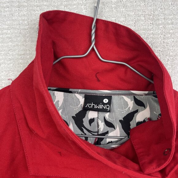 Y2K Schwiing Asymmetrical Caneva's Jacket Cherry Red Womens Sz S Boho Artsy - Picture 6 of 13